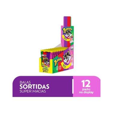 Imagem de Bala Bubbaloo Gatos Mix Frutas C/ 12un 180g