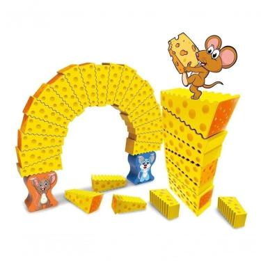 Imagem de Jogo de Empilhar Blocos Cheese Stack com 20 Peças em Formato de Queijo Amarelo First Bikes