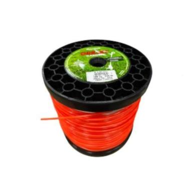 Imagem de Fio de Nylon para Rocadeira Corte Preciso Formato Quadrado 2,4mm 2KG Laranja Grilon