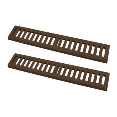 Imagem de Kit 2 Ralo Grelha Linear 7819X2GDA para Águas Pluviais com Caixilho Alumínio Marrom GDA Industria e Distribuidora