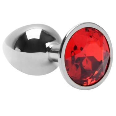 Imagem de Plug Anal Para Iniciante Pequeno em Metal Cromado com Pedra Brilhante 