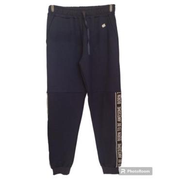 Imagem de Calça Moletom Infantil Masculina - Pedalera, Azul marinho, TAM 12