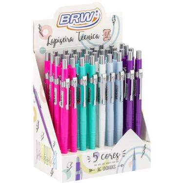 Imagem de Lapiseira BRW Tecnica Cores Vivas 0.7MM com Grip Ergonômico Ponta Metálica e Borracha Acoplada 5 Cores