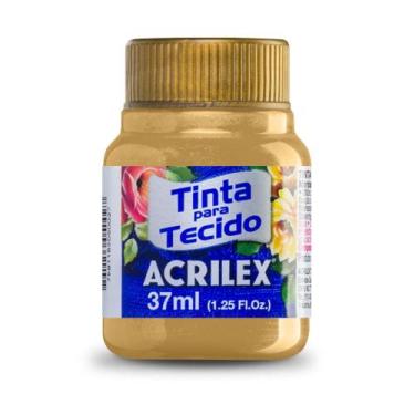 Imagem de Tinta Para Tecido 37ml Metálica - 532 Ouro Acrilex, OURO METÁLICA