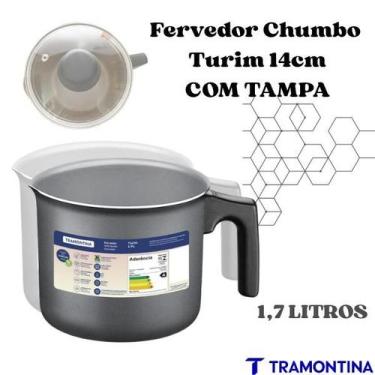 Imagem de Fervedor Tramontina Turim Alumínio 1,7L Starflon Max Chumbo 14cm com T