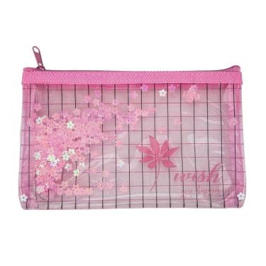 Imagem de Porta Acessórios Le Slim Transparente Color Zíper 11.5x20cm - Item Sortido