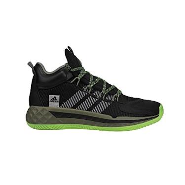 Imagem de adidas Tênis de basquete unissex Coll3ctiv3 2020 Mid, Preto/Branco/Verde Legacy, 12.5