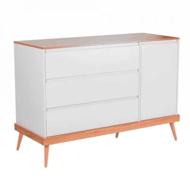 Imagem de Cômoda Infantil Amor Perfeito 1 PT 3 GV Branca e Pinus