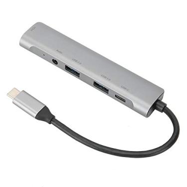 Imagem de Hub USB 5 em 1, dock station USB C portátil para HDMI 3.0 Hub tipo-C com áudio 4K HD conversor plug and play