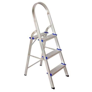 Imagem de Escada de Alumínio Doméstica com 3 Degraus Real Escadas