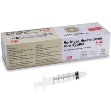 Imagem de Seringa 5ML sem Agulha Bico Luer LOCK Descarpack C/ 100 Unidades