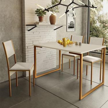 Imagem de Mesa de Jantar Steel Estilo Industrial Pés de Aço 120x80cm