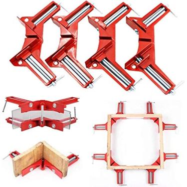 Imagem de 4 peças de liga de zinco 90 graus ângulo direito canto grampo foto quadro canto canto canto canto canto