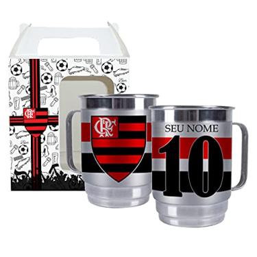 Imagem de Caneca Chopp Cerveja Times de Futebol personalizada com nome (Flamengo)