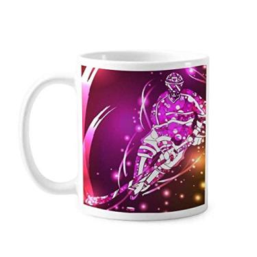 Imagem de Esqui Esportivo Hóquei no Gelo Ilustração de Desenhos Animados Caneca Cerâmica Xícara de Café Porcelana Utensílios