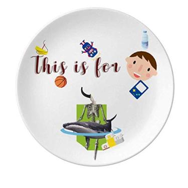 Imagem de Prato de porcelana com cabeça de touro para meninos e homens