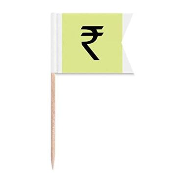 Imagem de Símbolo de moeda Rs Re INR bandeiras de palito de dente para marcação de bolo de festa prato de queijo