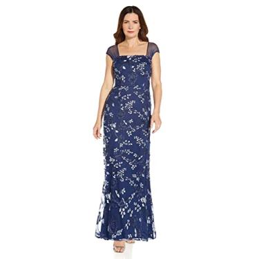 Imagem de Adrianna Papell Vestido sereia bordado 3D feminino, Jato de tinta, 38