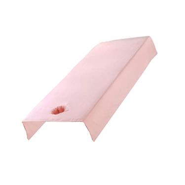 Imagem de WeiLaiKeQi SPA Protetor de lençol para cama de massagem com furo de rosto 80 x 200 cm acessório de poliéster para casa ou hotel elástico durável envoltório de textura macia, rosa