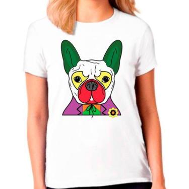 Imagem de Camiseta Buldog Francês Cachorro Pet Dog Branca Feminina03 - Design Ca