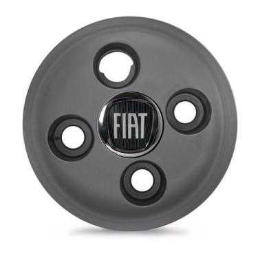 Imagem de Calota Roda Ferro Fiat Cronos Grafite Emblema Preto - Gfm - Calotinha