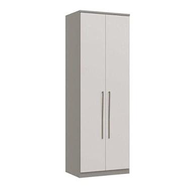 Imagem de Módulo de Guarda Roupa 2 Portas 2 Gavetas Elegance Móveis Castro Niquel/blanc