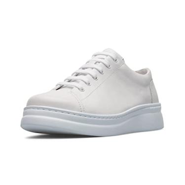 Imagem de Camper Tênis feminino de couro Runner Up – Tênis de tênis ultraconfortável com palmilha Ortholite Comfort e sola de tração GG Extralight Organix, Branco natural 041, 36