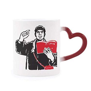 Imagem de Red Book Mochila Hat Study China Red Heat Sensitive Mug Red Color Changing Grés Cup