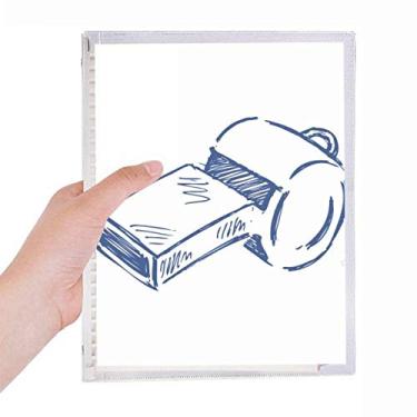 Imagem de Caderno de futebol com desenho animado apito de futebol azul folha solta diário recarregável artigos de papelaria