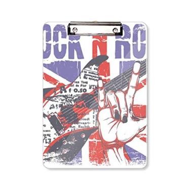 Imagem de Rock Guitar Placa de apoio A4 com bandeira da Inglaterra e Reino Unido