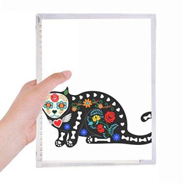 Imagem de Caderno de terror preto flor osso Halloween folha solta diário recarregável papelaria