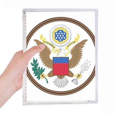 Imagem de Caderno com emblema nacional dos Estados Unidos com folhas soltas e diário recarregável