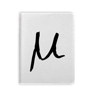 Imagem de Caderno com silhueta grega Mu preta capa de goma Diário capa macia Diário
