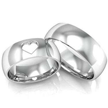 Imagem de ALIANÇA DE PRATA CORAÇÃO 8MM