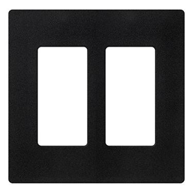 Imagem de Lutron Placa de parede decorativa Claro para 2 interruptores/balancim, cetim, meia-noite (pacote com 1) | SC-2-MN