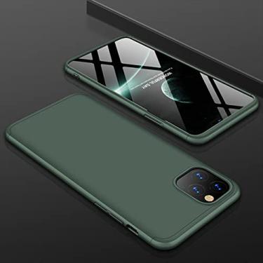 Imagem de Capa de capa completa de 360 graus para iphone 11 Pro 2019 capa com capa de plástico de vidro temperado para iPhone 11 Pro Max Phone, verde, para iPhone 11