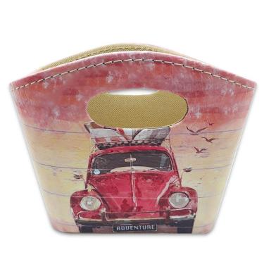 Imagem de Porta Revista ou Cesto de Flores Bolsa Vintage Fusca 20x16cm