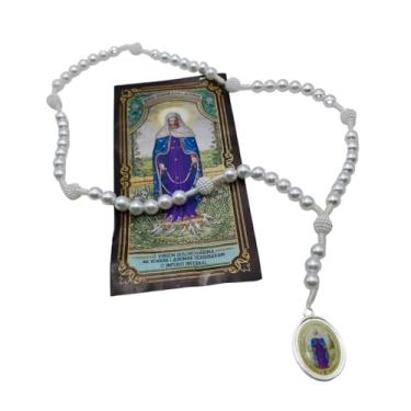 Imagem de Terço Nossa Senhora Das Lágrimas e Jesus Manietado com Folheto de Oração