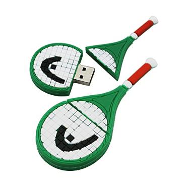 Imagem de Flash Drive USB 2.0 em formato de raquete de tênis de 64 GB, pen drive, pen drive, pen drive, armazenamento de dados, armazenamento externo, disco U (verde)