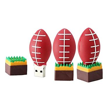 Imagem de Unidade flash USB em forma de bola de 4 GB disco U disco USB 2.0 dados USB Flash Disk Memory Stick Pen Drive dispositivo de armazenamento USB Drive disco flash de armazenamento externo (Rugby)