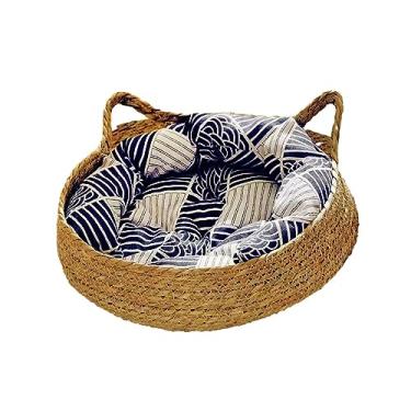Imagem de Ｂｅｓｇａ Cesta de Cama para Gato, Protetor de Móveis para Cama de Dormir com Almofada Removível, Ninho para Casa de Animais de Estimação, Arranhador para Gato, Almofada L 43x43x14cm