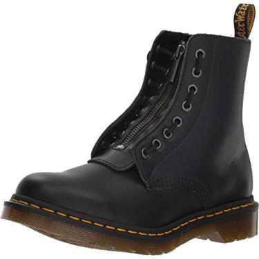 Imagem de Dr. Martens Bota feminina 1460 Pascal FRNT Zip Arcadia cano médio, Preto, 37