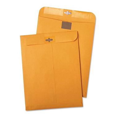 Imagem de Quality Park Envelopes ClearClosure com 22,7 x 30,4 cm, com fecho reutilizável Redi-Tac e aba gomada, papel Kraft de 12,7 kg, 100 por caixa (QUA43568)