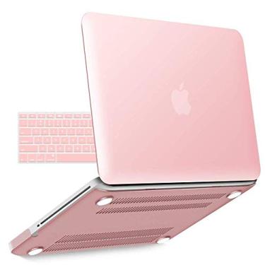 Imagem de IBENZER Compatível com MacBook Pro 13 polegadas A1278 versão 2012-2008, capa rígida de plástico com capa de teclado para Apple versão antiga Mac Pro 13 com CD-ROM, quartzo rosa, P1301RQ+1