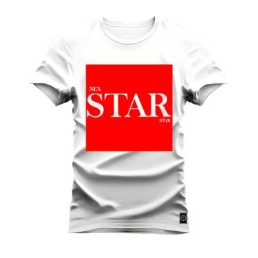 Imagem de Camiseta Premium Algodão Estampada Star Red Branco G