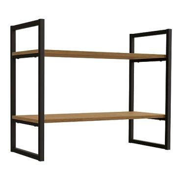 Imagem de Nicho Industrial 2 Prateleiras Crome LI008 Freijó e Preto