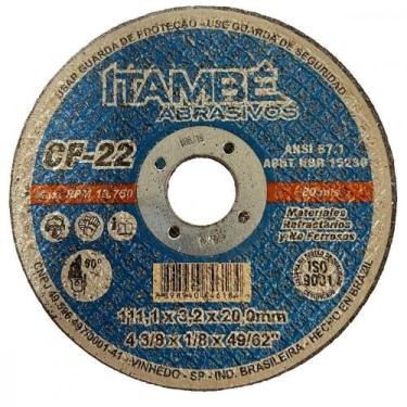 Imagem de Disco Corte Refratario Itambe 4.3/8"X1/8"X 49,62" - Furo 20mm - Makita