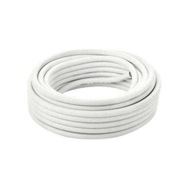 Imagem de Cabo coaxial RG6 15m branco com conectores para TV ou câmera