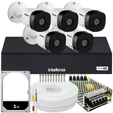 Imagem de Kit 5 câmeras Intelbras 1230 1080p Multi HD 30m DVR 1008 1TB