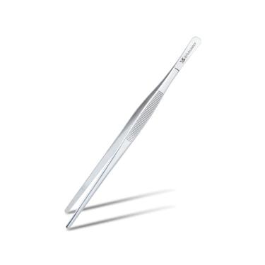 Imagem de Pinças de cozinha de 21,5 cm Pinças finas de aço inoxidável MSY BIGSUNNY Pinças de alimentos multifunções pontas serrilhadas de precisão pinças de cozinha Pinça de servir de cozinha